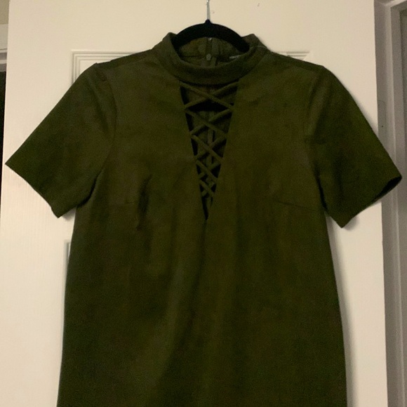 Forever 21 Faux Suede Dress, Size Small, Green - Picture 3 of 3